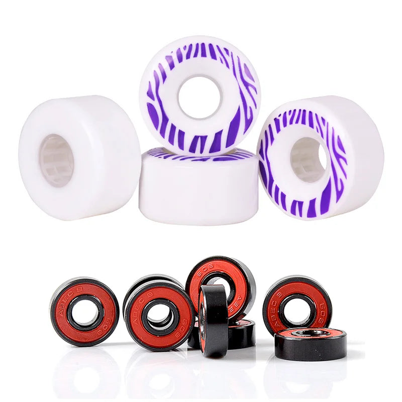55*32mm Skateboard Wheels 80A HR65% Rebound All-Round Cruiser Trick Wheels for Double Kick Skateboard  Wheel Accessories