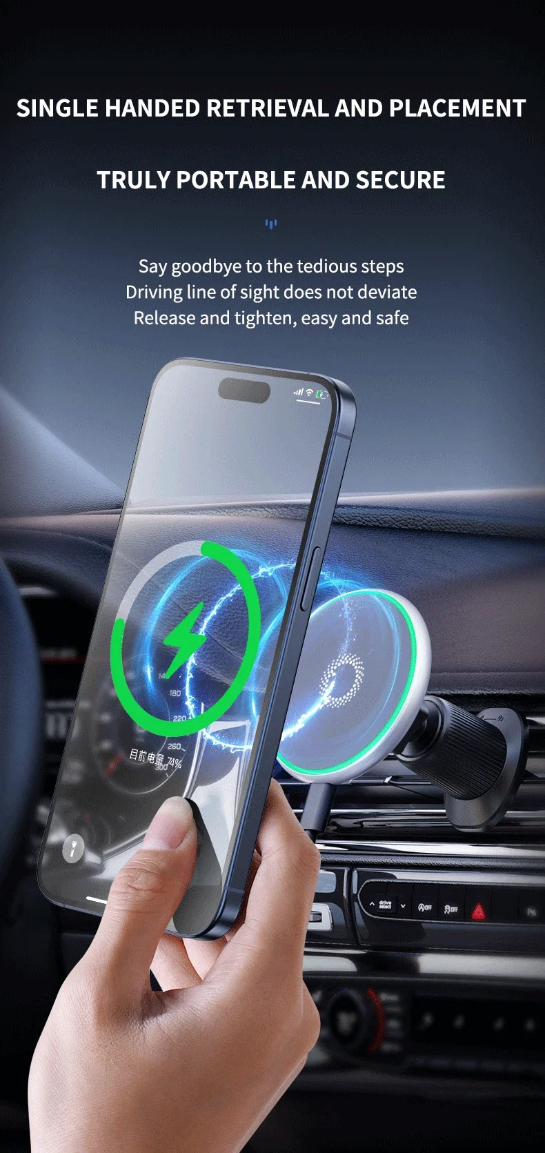 For Mazda 2 Hatchback Mazda 2 2015-2018 2019 2020 Car Phone Holder Screen Fixed Bracket Wireless Charging Car Mobile Phone Mount