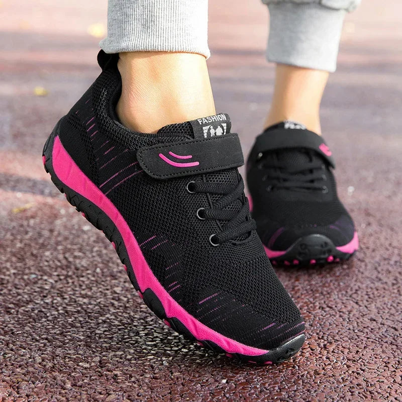2024 Womens Dance Ladies Sport Shoes Breathable Walking Mesh Flat Shoes Woman White Sneakers Women Tenis Feminino Female Shoes