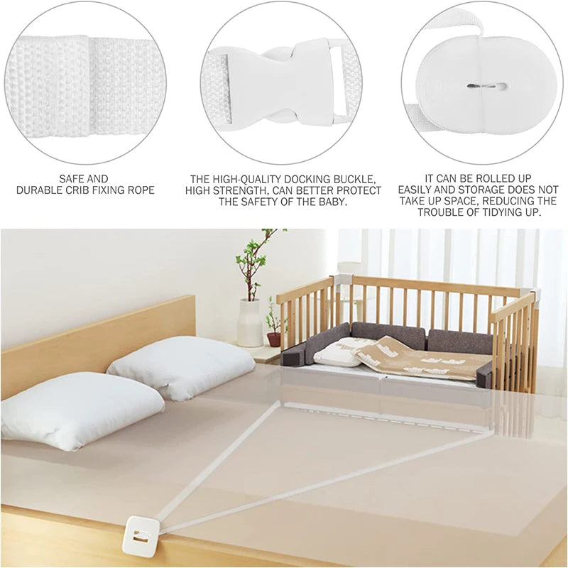 1PC Bed Connector Mattress Strap Belt Sheet Baby Fixing Fasteners Holder Crib Bridge Ropes Straps Twin Connecting Twins Fixation