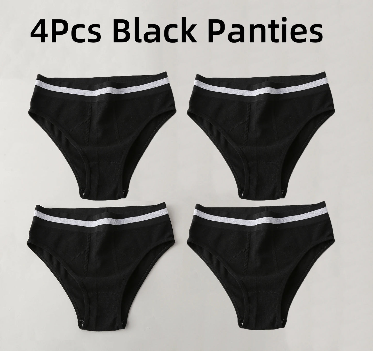 S-3XL 3-5Pcs Women Sport Briefs High Waist Panties Comfort Solid Color Underwear Sexy Underpants Intimate Lingerie Soft Briefs