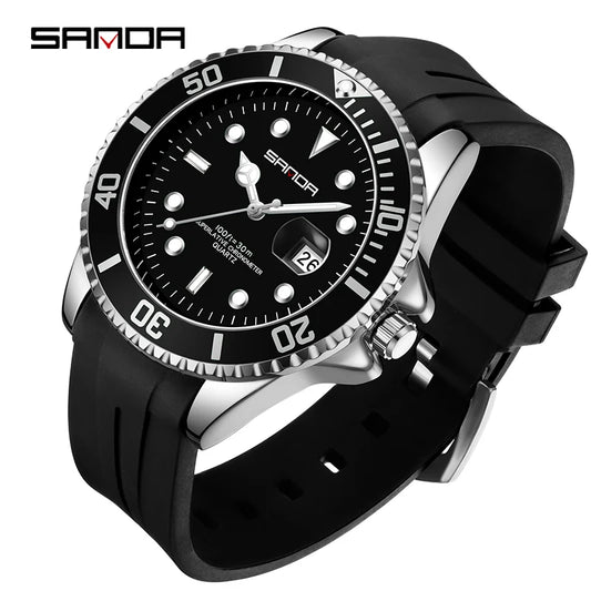 SANDA 2025Top Brand Luxury Fashion Men's Watches 30M Luminous Waterproof Quartz Wristwatch For Male Clock Calendar Relogio