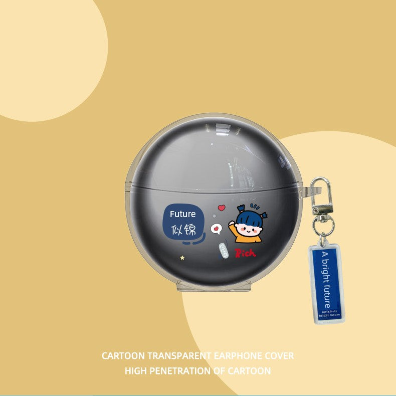 S6s Ultra Protective Case for Sanag Serena Small Nebula S6s Bluetooth Headphone Case New Arrival S6spro Transparent Silicone Earphone Case Pro Drop-Resistant Soft Case Cartoon Cute Female