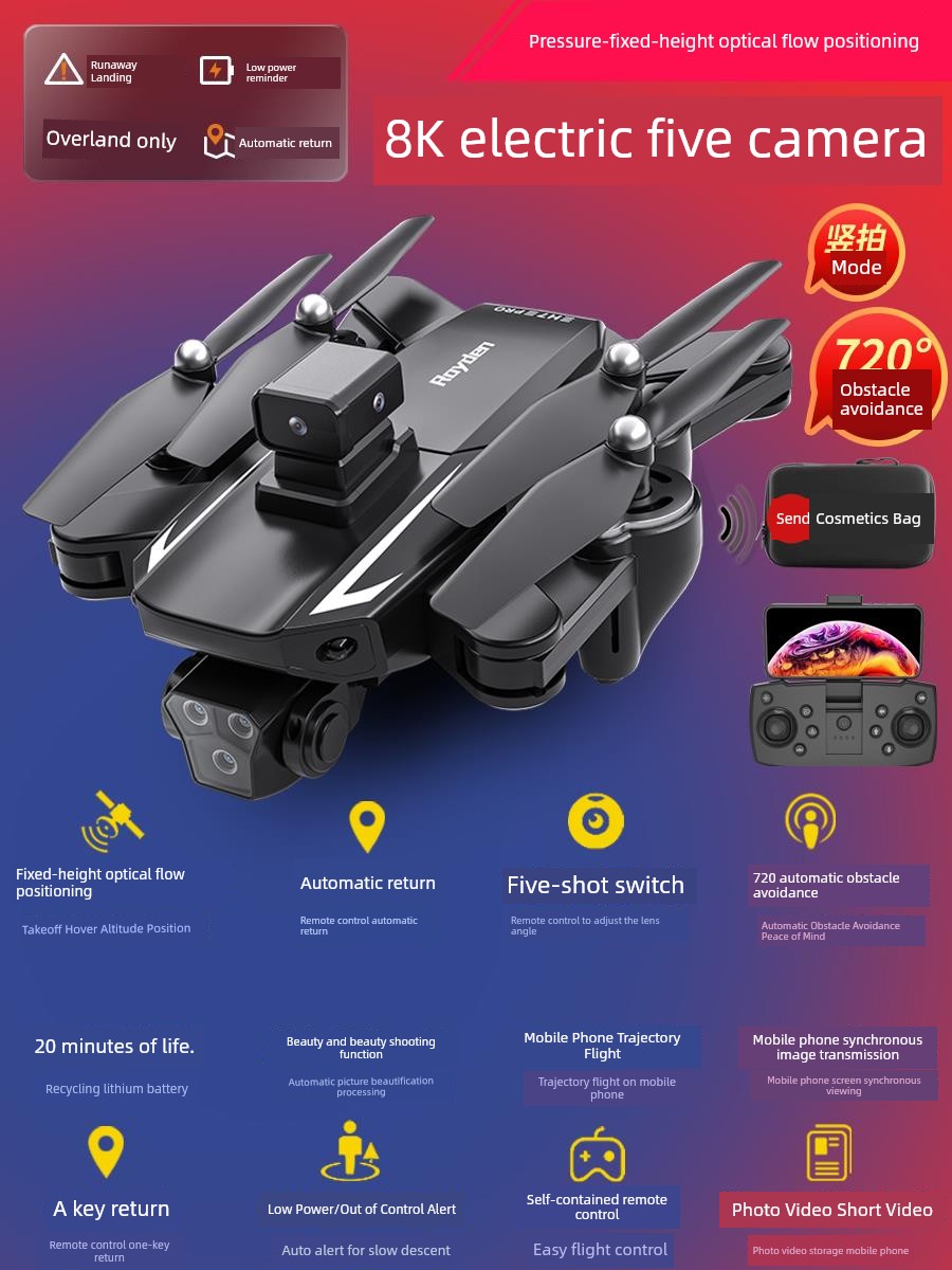 2025 New Arrival Remote Control Aircraft Kids UAV Toy Professional HD Aerial Photography Primary School Student Small Aircraft