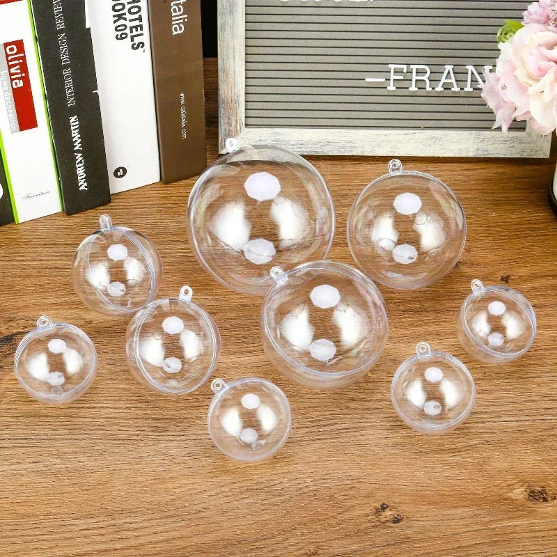 Wholesale Transparent DIY Plastic Ball Filling Decorative Hanging Ornaments Christmas Tree Open Ball Box Gifts for Wedding Party