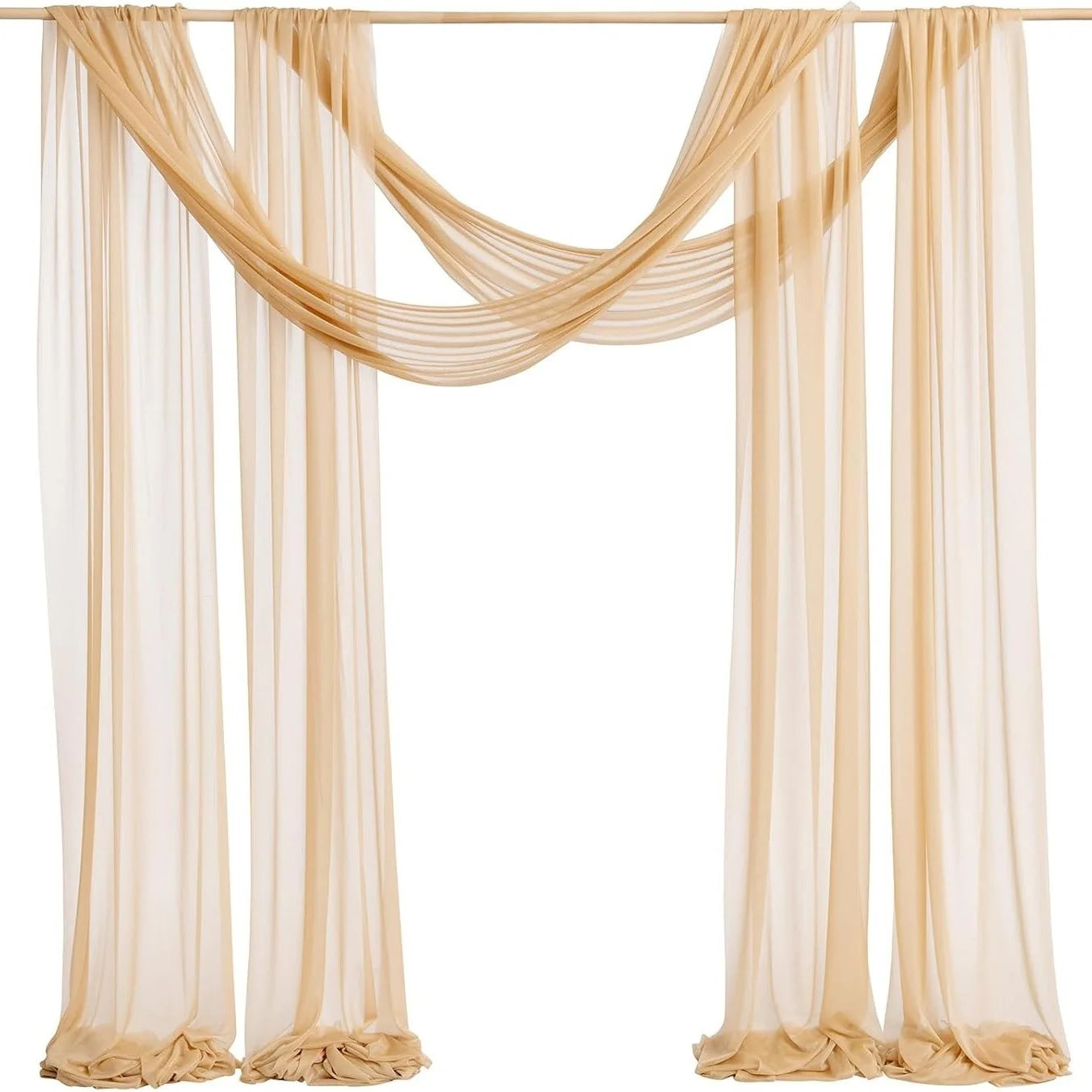 Beautiful Chiffon Drapes Arched Door Chiffon Curtains Wedding Decor Fabric Outdoor Decoration Hanging Curtains Wedding Lawn