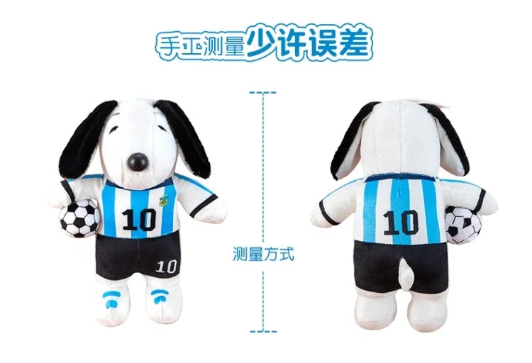 New Peanuts Snoopy Soccer cute Plush Toy Pendant Key Chain Team Jersey Stuffed Doll with Football for Kids Fans Birthday Gift