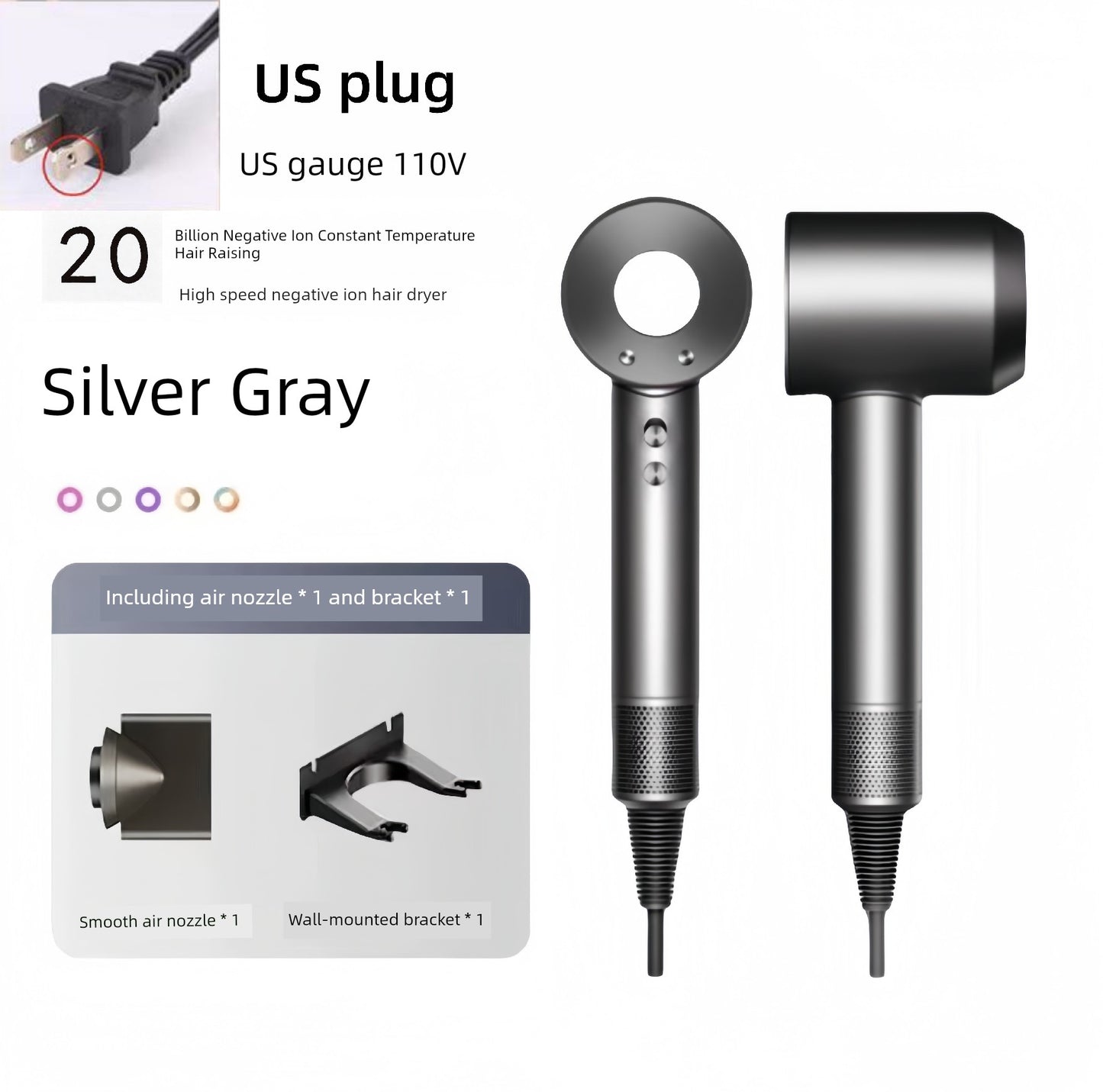 Hair Dryer For Home Negative Ion Top with High-Speed Hair Dryer Student High-Power Negative Ion Leaf-Free Hair Blowing Hair Dryer