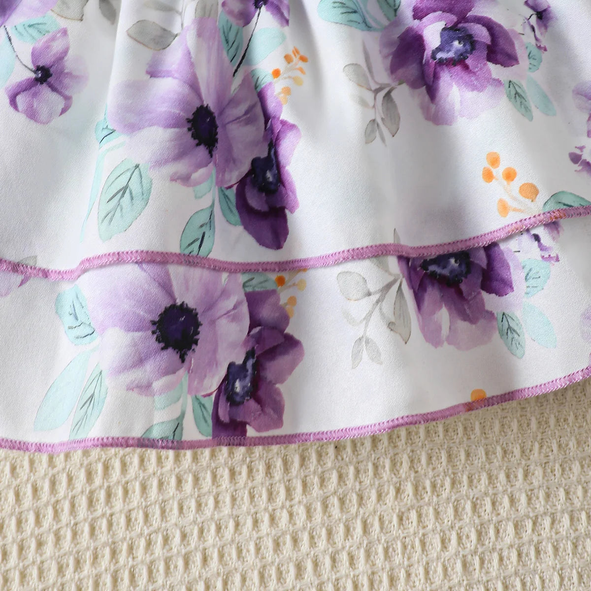 2Pcs/set of Baby Girl Flying Sleeve Top+Floral Suspender Skirt Fashionable Set for 0-18 Months Cute Baby girl Summer clothing