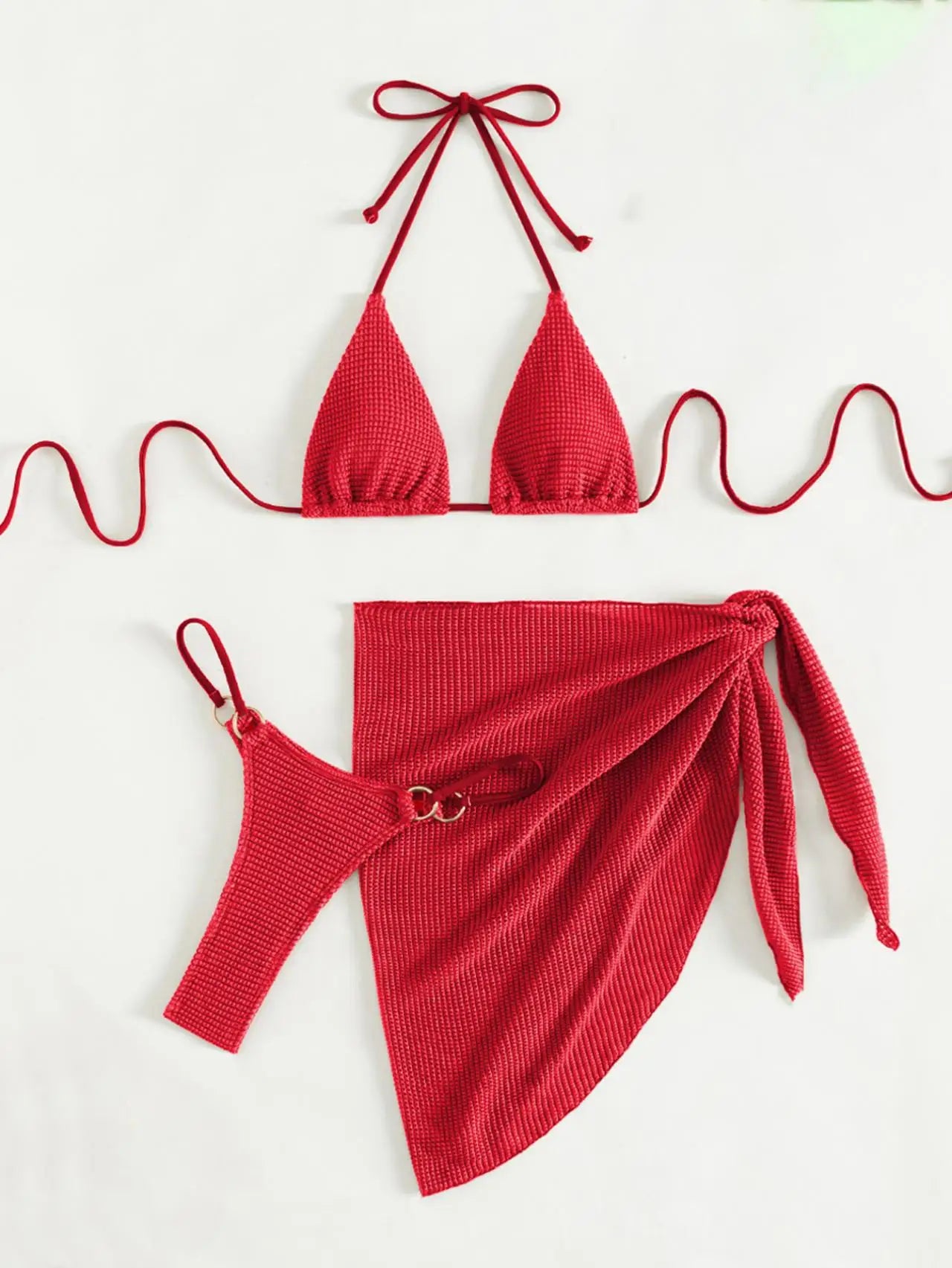 Sexy Brown Bikini Set 2026 Women Halter Push Up Bra Skirt 3 Piece Swimsuit Summer Bathing Suit Cover Up Thong Swimwear Biquini