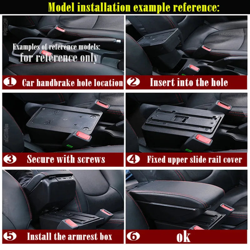 For Honda Jazz Armrest For Honda Fit Jazz 3 2014-2019 Car Armrest Box Car Storage Box Retrofit Accessorie Simple installation