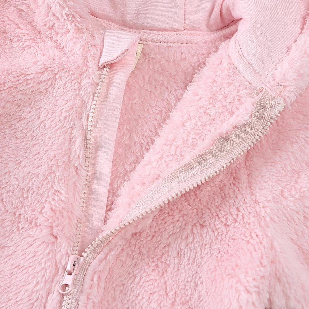 2025 Winter Thicken Fleece Newborn Baby Romper Soild Cotton Hoodies Infant Girl Onesie Toddler Boy Jumpsuits Warm Casual Outfits