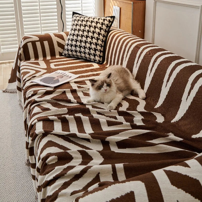 Bohemia Jacquard Slipcover Chenille Sofa Cover with Tassels Sofa Towel Living Room Camping Multipurpose Blanket Furniture Decor