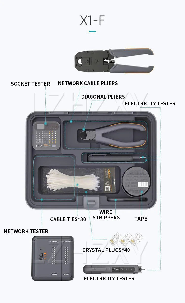 X9-ABCDEFGHI Household Electric Combination Tool Box Layered Free Combination for DIY Hand Tools and Home Repair Tools