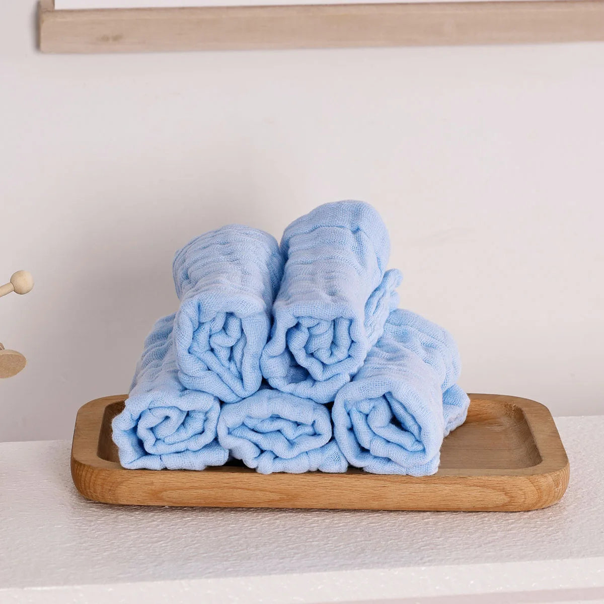 Soft Cotton Gauze 5PCS Baby Face Towel Set Solid Color Burp Cloth Handkerchief Feeding Wash Cloth Wipe
