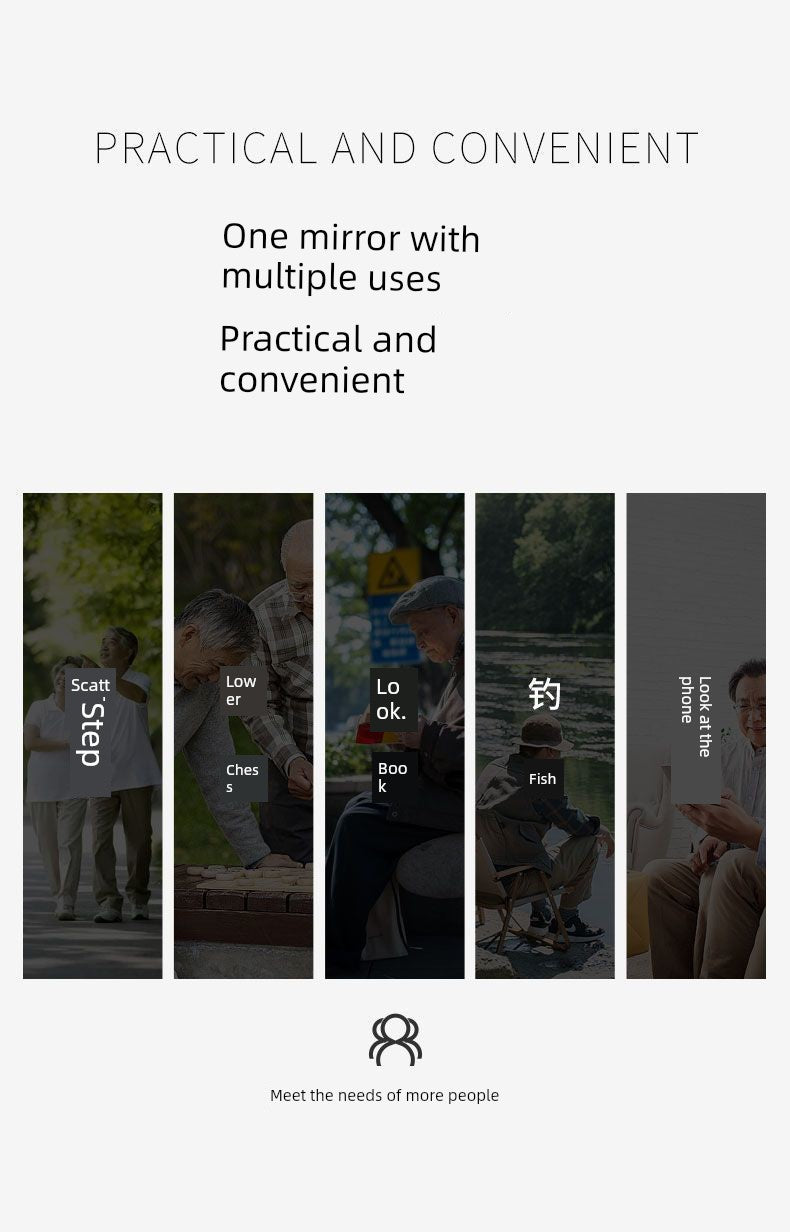 Frameless Business Color-Changing Reading Glasses Men Middle-Aged and Elderly HD Anti-Blue Ray Radiation Indoor and Outdoor Dual-Use Presbyopic Glasses