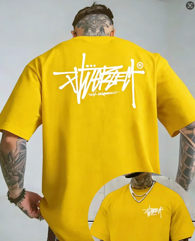 26 Summer Street Style New Trend High-Quality 100_ Pure Cotton Men's T-Shirt Suitable for Outdoor Leisure Sports Short Sleeve