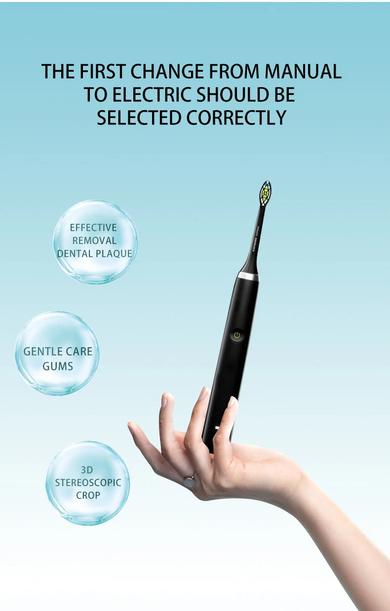 New 2024 SC506 Sonic Electric Toothbrush Adult Timer Brush 6 Mode USB Charger Rechargeable Tooth Brushes Replacement Heads Set