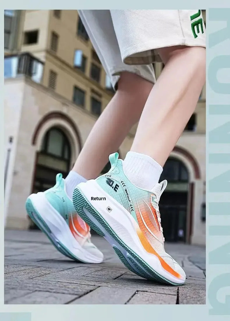 Ice Silk Mesh Sports Shoes Running Shoes Thick Bottom Soft Bottom Breathable Trendy Casual Men's Shoes Comfortable EVA Insole