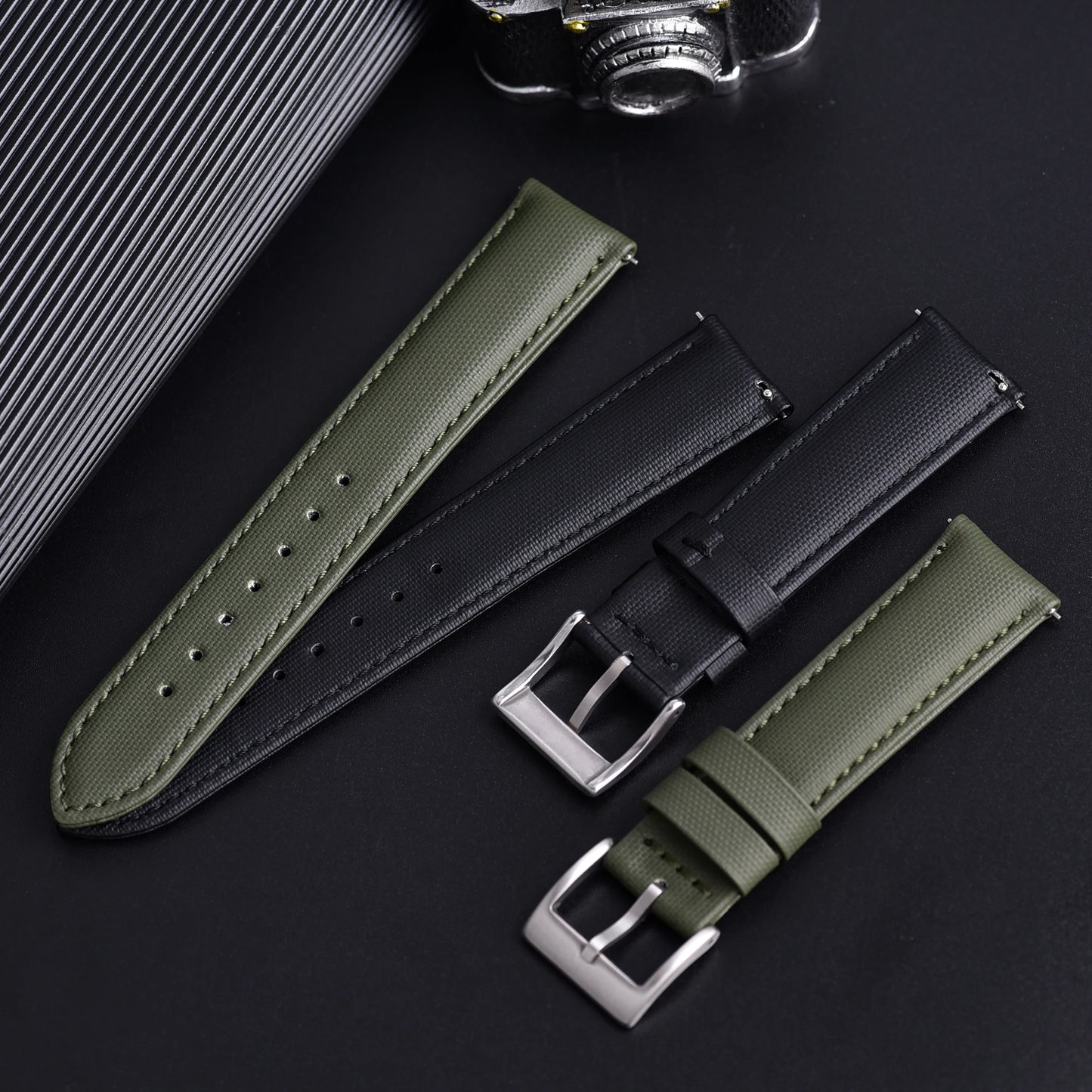 New D-elugs Waterproof Sailcloth Watch Strap 20mm 22mm Fabric Nylon Leather Watch Band For Omega/Seiko Belt Quick Release Strap