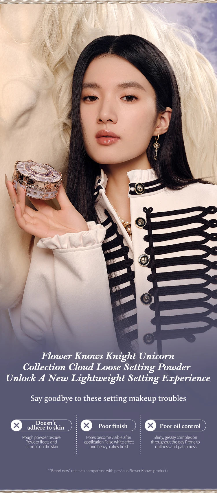 [NEW]Flower Knows Knight Unicorn Collection Cloud Loose Setting Powder