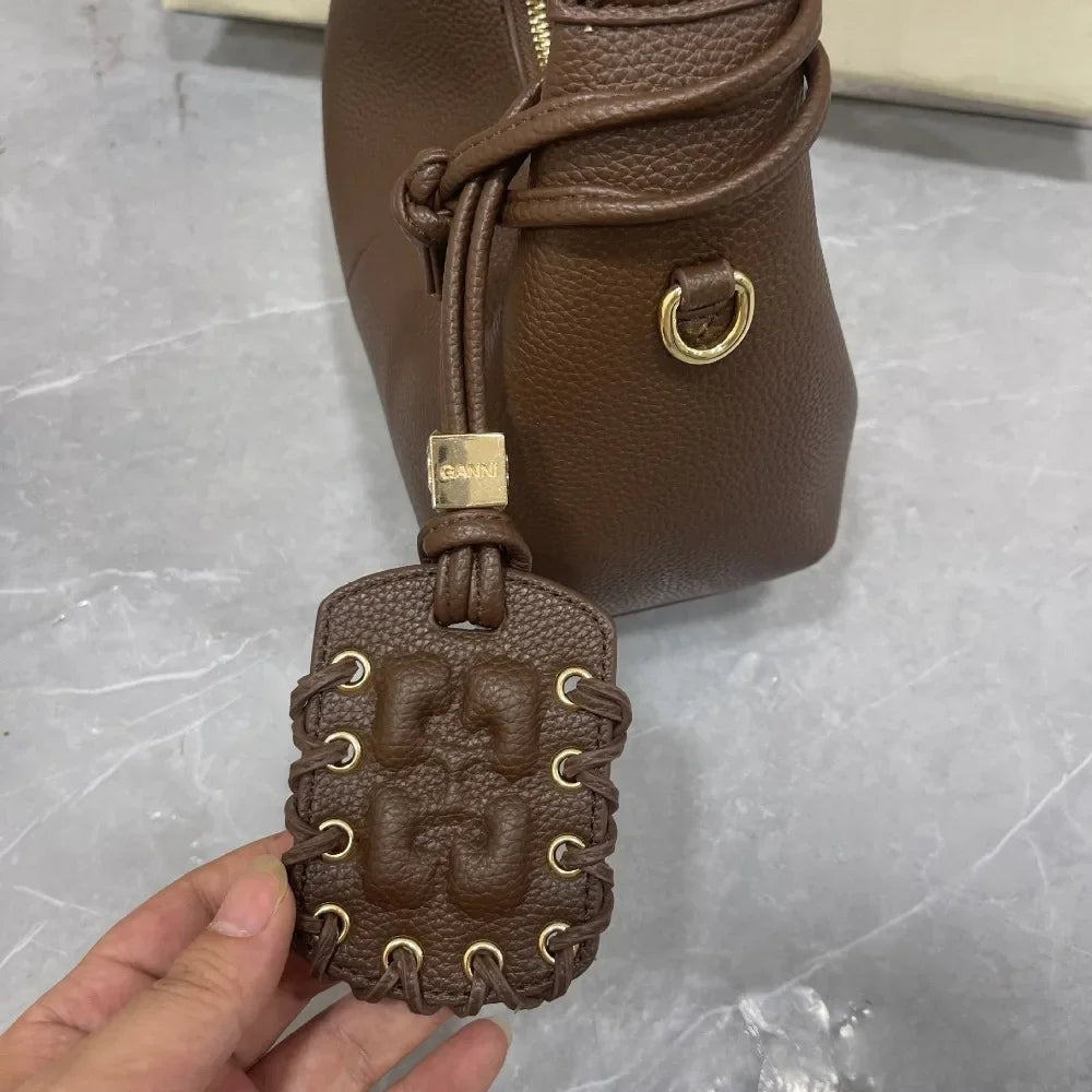 Luxury Mini Hobo Bag Women Vintage Leather Handbag Detachable Strap Commute Shoulder Purse Y2K Fashion Designer Crossbody Bag