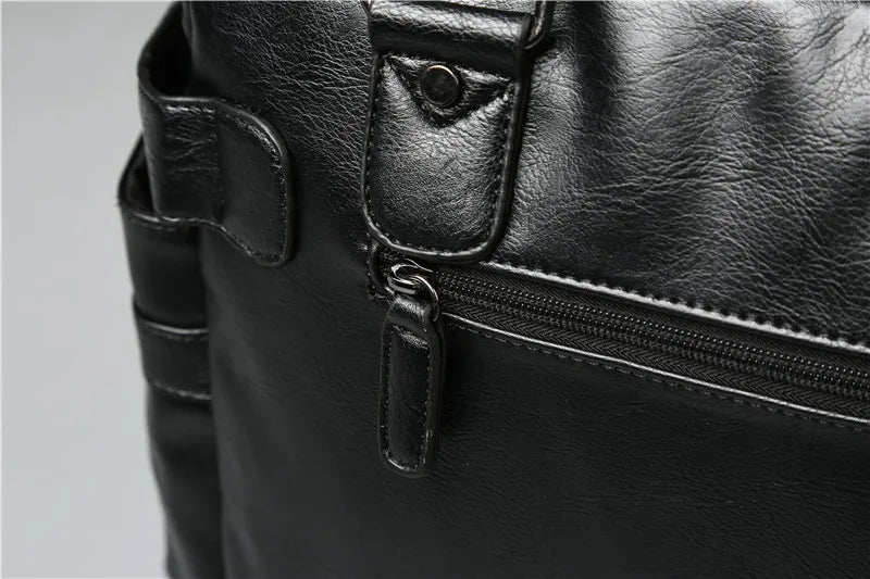 Luxury Crossbody Bags Men Handbag Large Capacity Travel Tote Soft PU Leather Business Men's Crossbody Bag Shoulder Messenger Bag