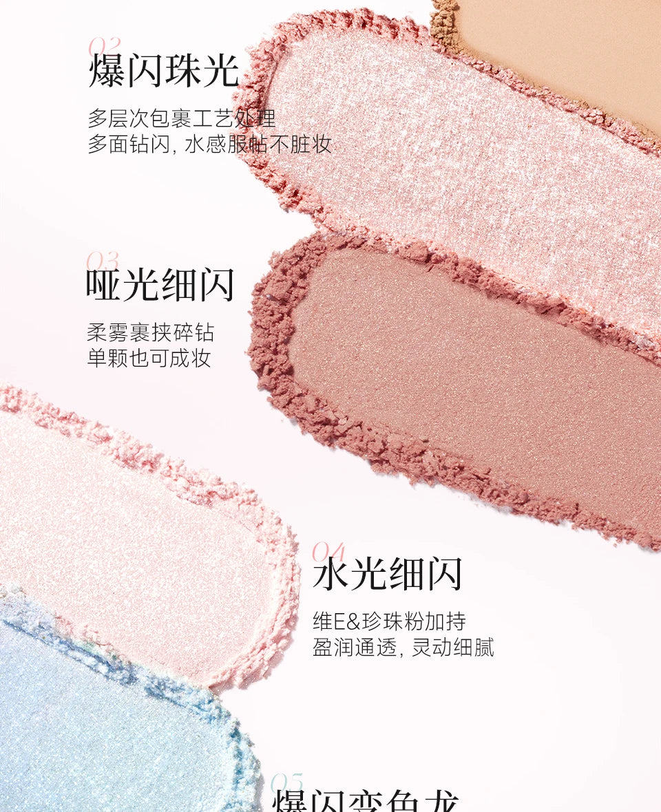 FOCALLURE 8 Colors Eyeshadow Palette Matte Satin Shimmer Glitter Fine Flash Waterproof Easy to Wear Longlasting Eye Makeup