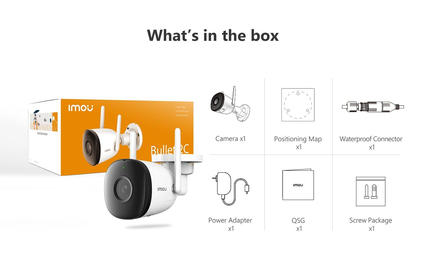 IMOU Outdoor Bullet 2C 4MP Wifi Camera Weatherproof AI Human Detection Outdoor Surveillance ip Camera