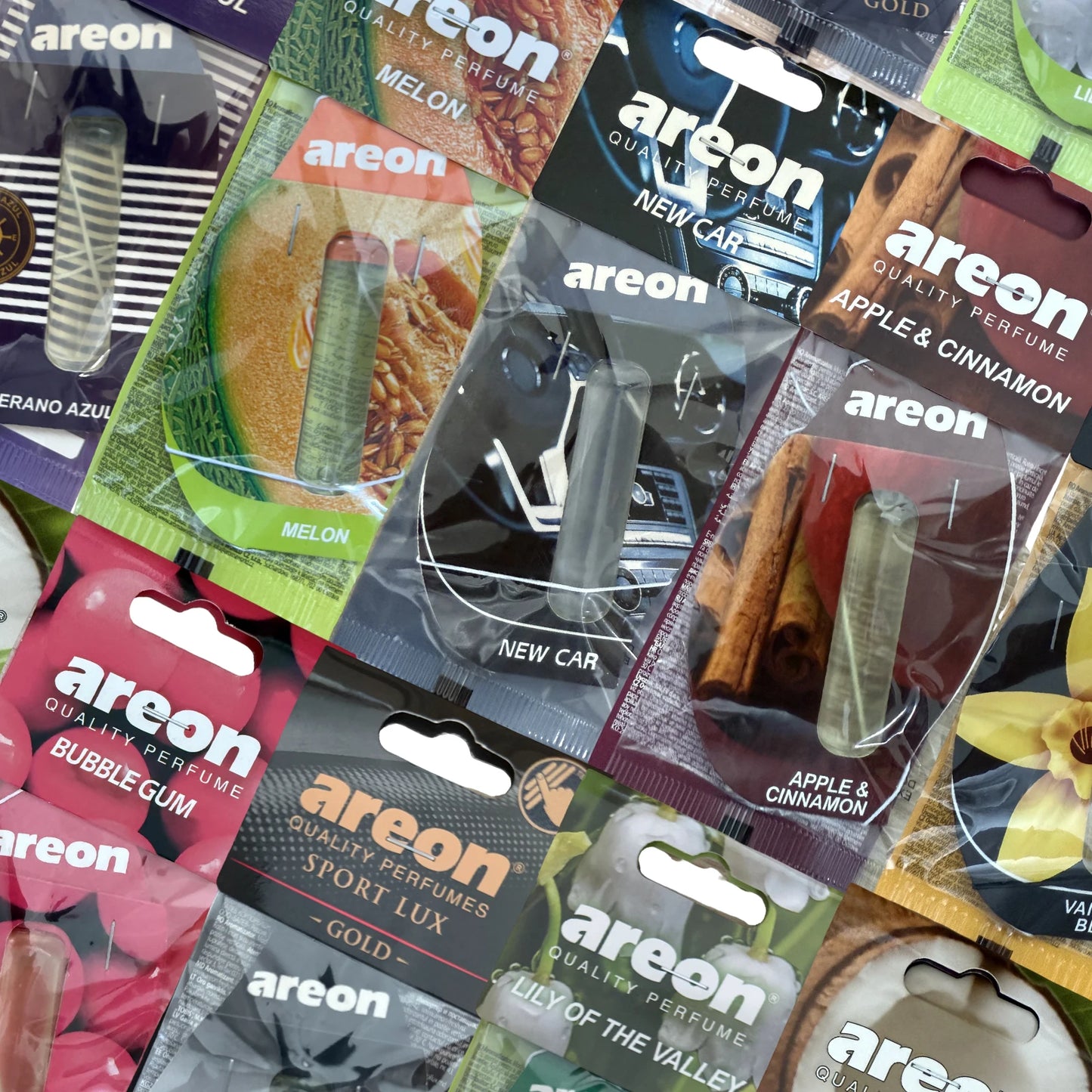 areon 3-18pcs Car Air Freshener Natural Tea Fragrance Vehicle-mounted Hanging Vanilla Scent Water Drop-shaped Car Interior