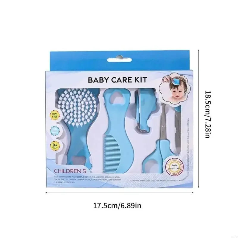 5 Piece  Baby Care Essential Kit Grooming Set Cartoon Bristle Soft Infant CombDesign Gentle Hair Brush Safe