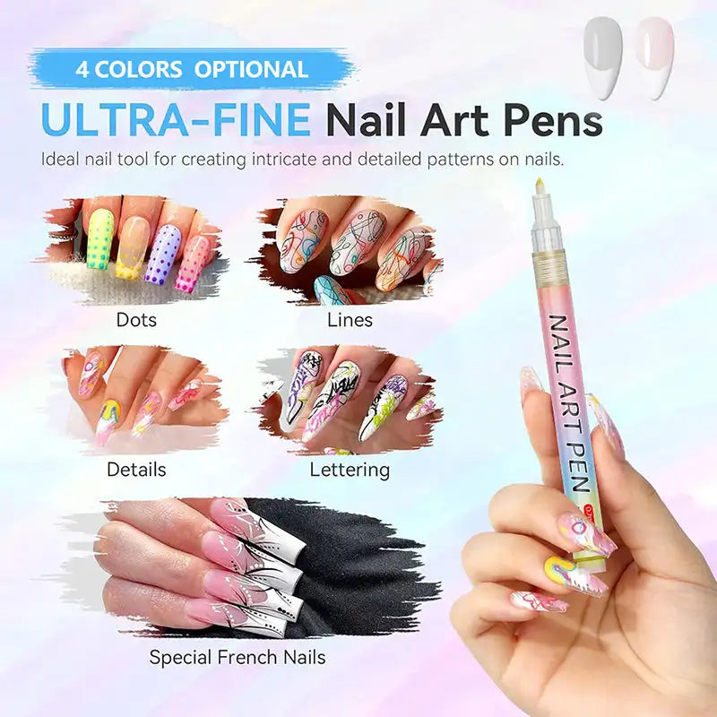 12-Color DIY Nail Art Pens Line Drawing and Detailing Tools for Nail Art Ideal for Manicure Nail Designs and DIY Nail Art Kit