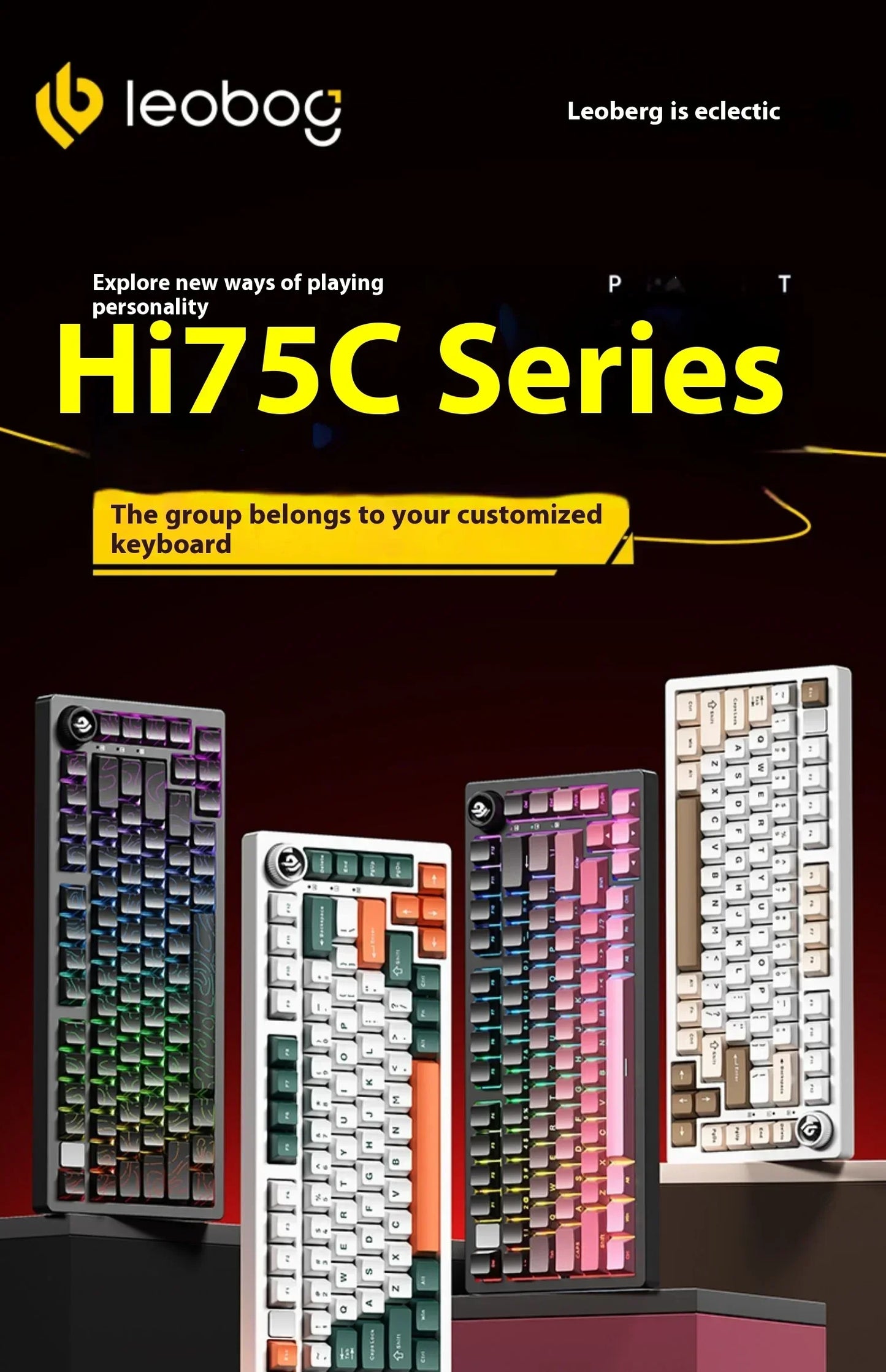 Leobog Hi75C Hi75 Hi75C Pro Aluminum Wireless Custom Mechanical Keyboard Kit Gaming Bluetooth 2.4G Wired Hotswap Gamer Keyboard