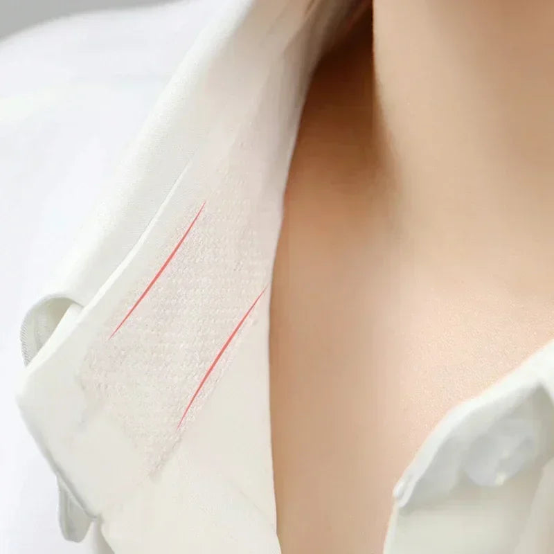 8-40m Collar Sweat Absorbing Pad Disposable Self-Adhesive Breathable Sweat Pads White T-shirt Neck Collar Hat Absorbent Sticker