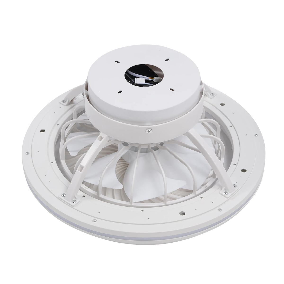 360 Degree Enclosed Circular Fan Light with Remote Control, 3-color Light, Ceiling Light for Living Room, Bedroom, Dining Room