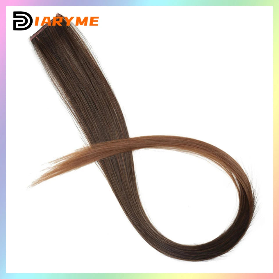 Colorful Hair Extensions Curly One Clip in Synthetic Long Hairpiece For Girls Women Kid Multi-colors Party Highlights Wig Piece