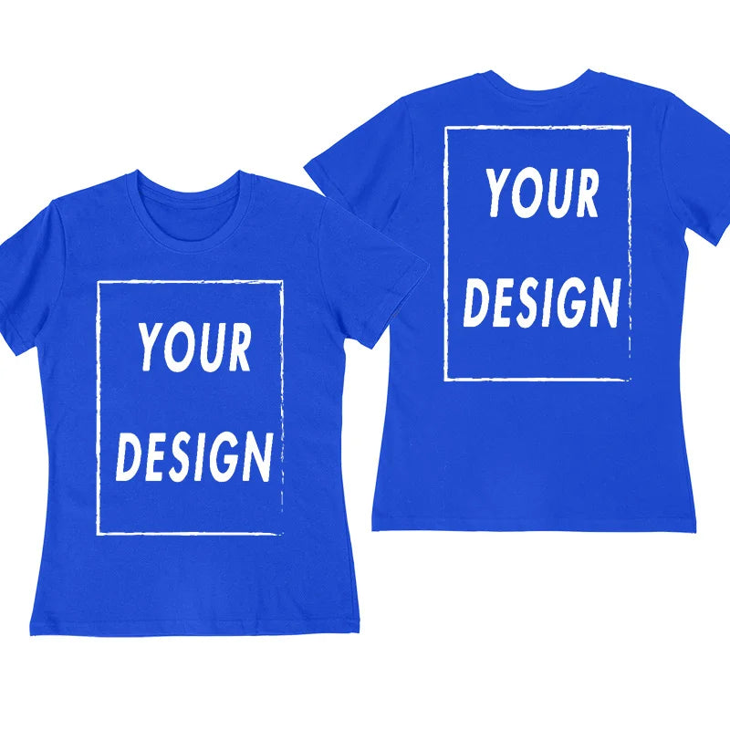 Men's customized T-shirt with their own logo, text, and photos printed on the front and back, customized high-end gifts, Europea