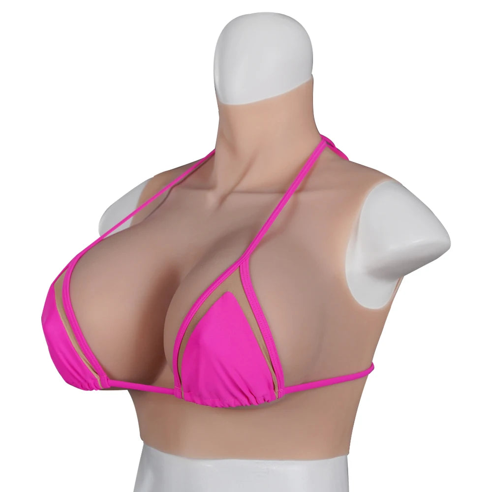 Halloween Cosplay Fake Chest False Boobs Silicone Filler Realistic B-H Cup for Crossdresser Transgender Drag Sissy Cosplay Chest