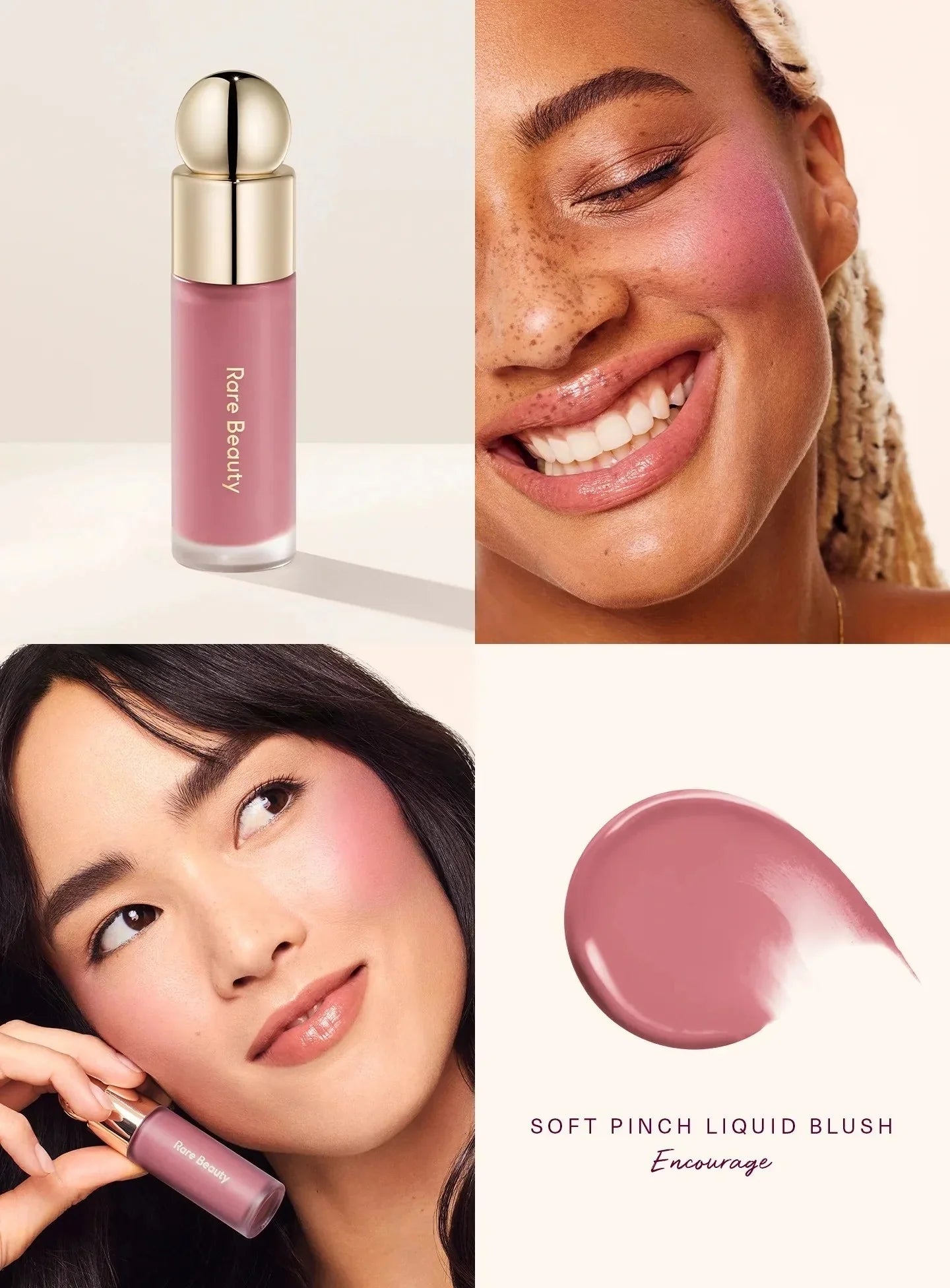 Rare Beauty Matte Long-Lasting Soft-Focus Blush Smooth Cream-to-Powder Blush Sweatproof Waterproof Liquid Blush Hydrating Makeup