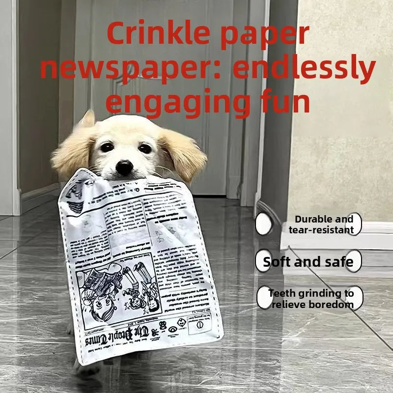 2026 New Pet Dog Sound Toys, Bite-resistant, Self-lifting Boredom Artifact, Sound Newspaper, J, Q, K, Sound Paper Toy Supplies.