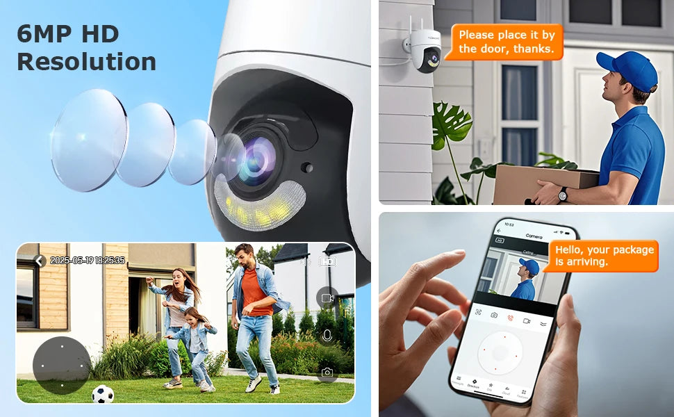 6MP Tuya Smart 5G WIFI Camera Outdoor Indoor Security Home PTZ Camera Auto Tracking Color Night Vision Wireless Surveillance Cam