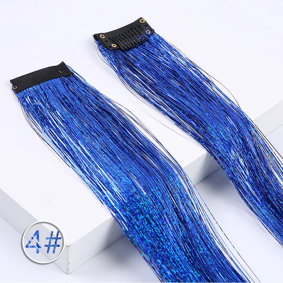 Colorful Hair Extensions Curly One Clip in Synthetic Long Hairpiece For Girls Women Kid Multi-colors Party Highlights Wig Piece