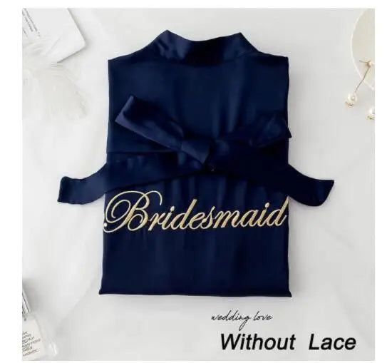 Summer Lace Sleepwear Bride&Bridemaid Wedding Robe Gown Solid Embroidery Kimono Bathrobe Women Casual Home Night Dress M L Xl