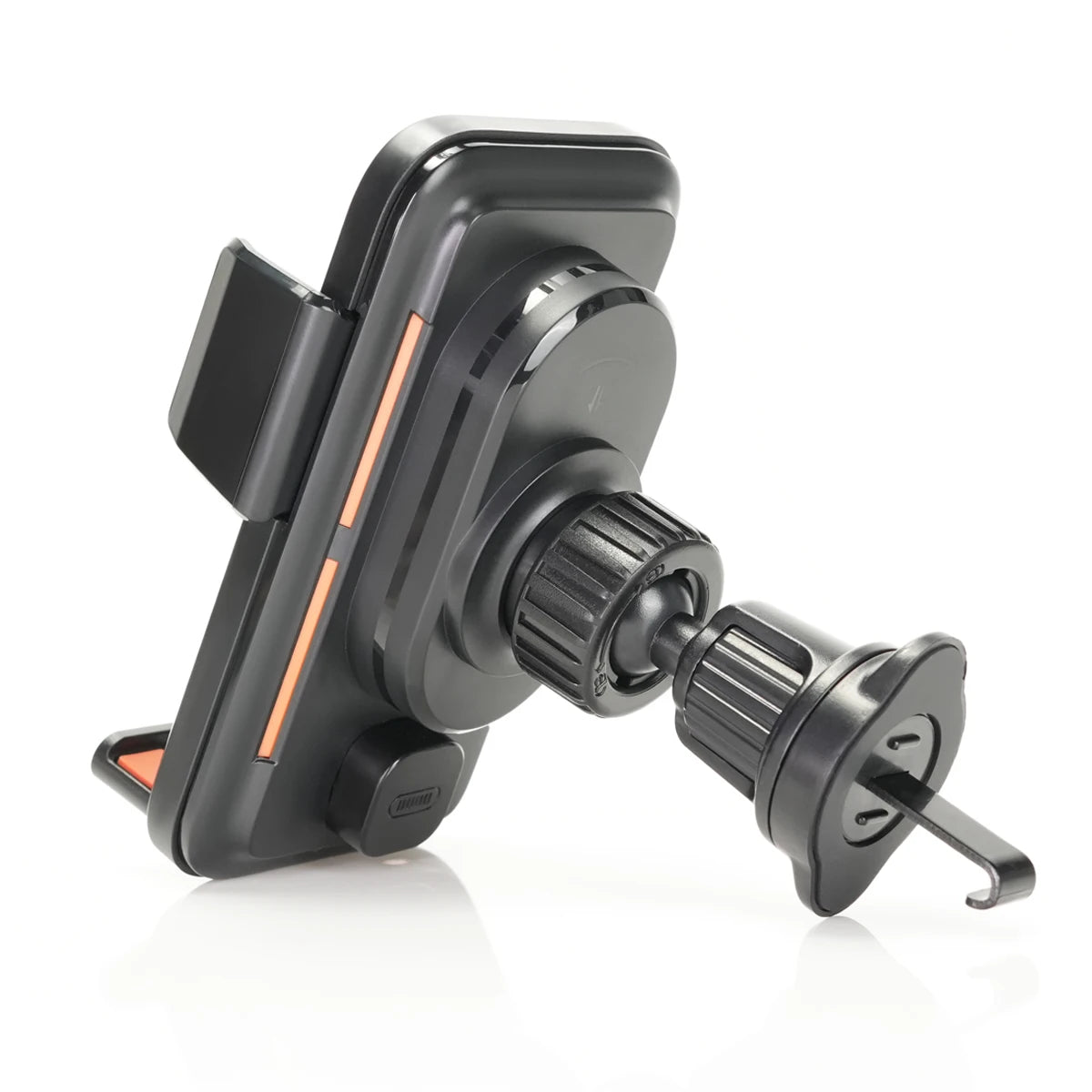 Smart Sensing Car Phone Holder 15W Qi Wireless Charging Motorized Rotation One-Touch Release & Clamping Rotatable Cable Port