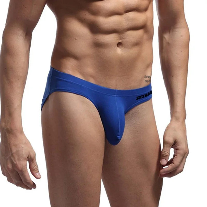JOCKMAIL Summer New Men's Low Waist Panties Pink Sexy Gay Breifs Shorts Male Beach Bikini Bottoms Uderpants