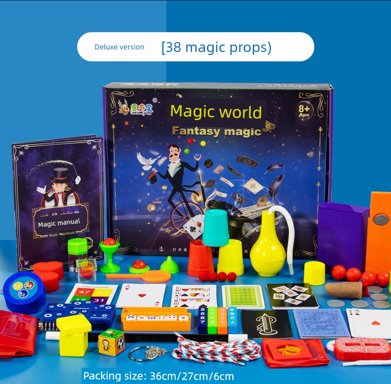 Children's Magic Props Toy Gift Box Close-Up Kindergarten Performance Set Magic Tricks Boy's Birthday Gift Shocking