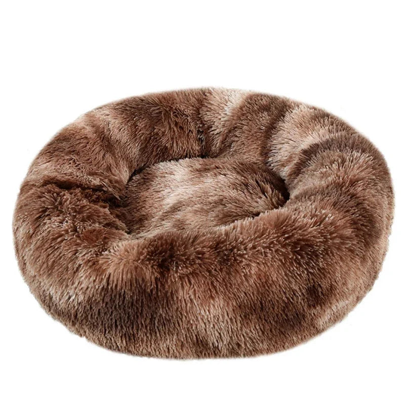 Round Winter Warm Plush Pet Bed - Washable Dog Cat Basket for Small Medium Large Pets Sofa Cushion