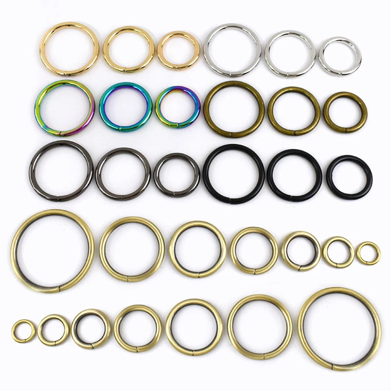 5Pcs 13-50mm Metal O Ring Buckles for Bag Strap Circle Connector Clasp Dog Collar Belt Buckle Chain Hooks Loop DIY Accessories