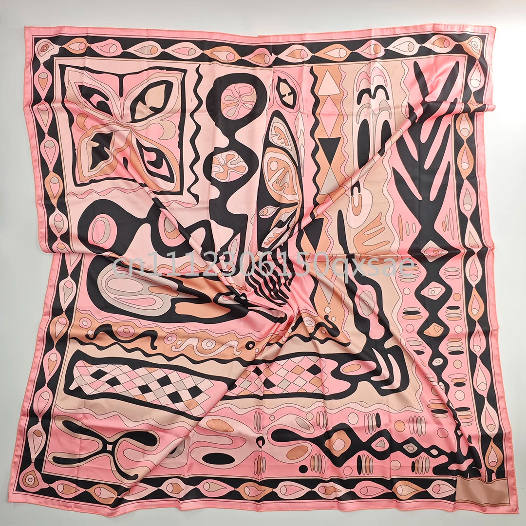 Women's Pink Headband Scarf Swimsuits with Letter Signature Logo Lady Headband Scarf Bikini Sets Beachwear Swimwear