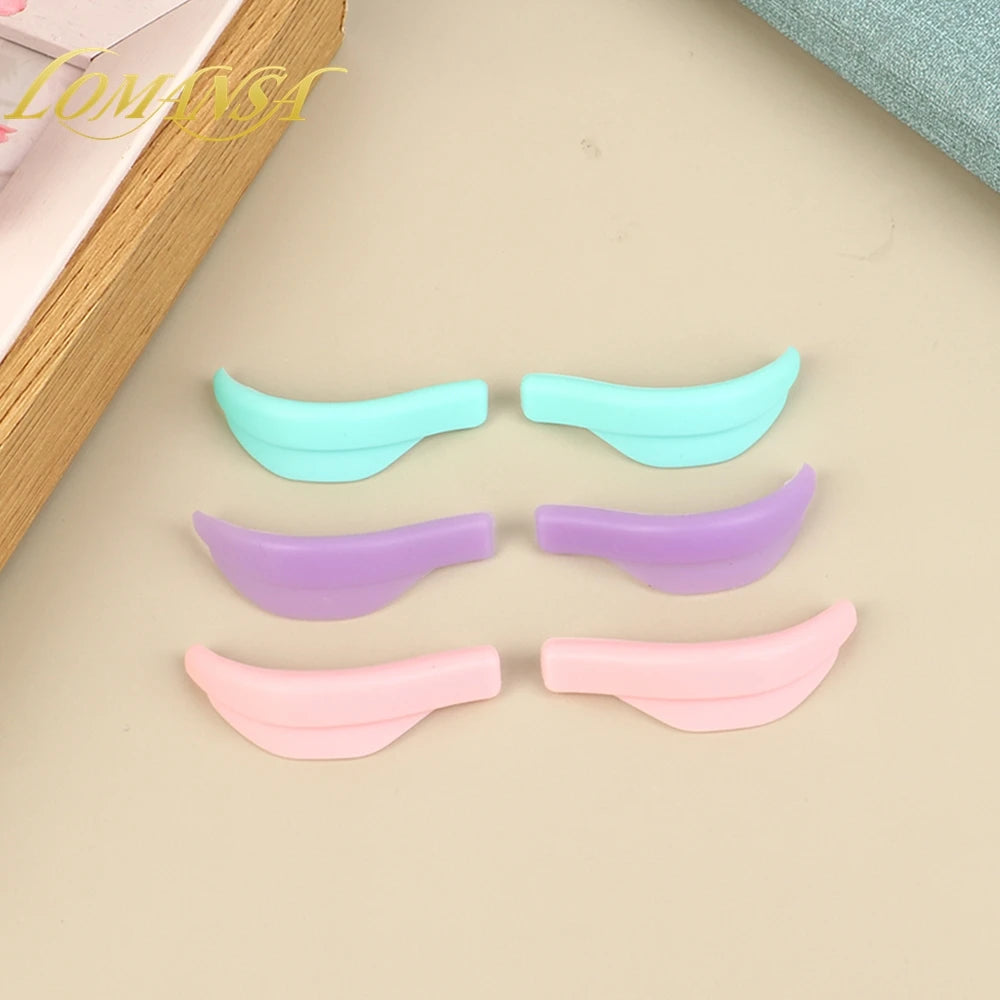 Lomansa 7 Pairs Silicone Eyelash Perming Pad Lash Lifting Kit Recycling 3D Eyelashes Curler Rod Shield Lashes Extension Supplies